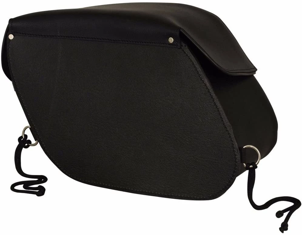 Riding Gear First Manufacturing FIBAG8009 Black Leather Mountable Motorcycle Saddlebags