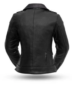 Leather Motorcycle Jackets First Manufacturing FIL184CJS Women’s ‘The Iris’ Black Leather Motorcycle Jacket With Carry Conceal Pockets