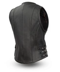 First Manufacturing FIL550CSL Women’s Zip-Up Leather Motorcycle Vest Motorcycle Vests