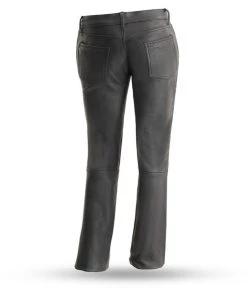 Motorycle Pants & Chaps First Manufacturing FIL710CFD Women’s Black ‘Alexis’ Leather Pants