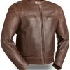 Leather Motorcycle Jackets First Manufacturing FIM241CAZ Men’s 'The Carbon’ Brown Leather Jacket