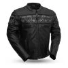 Leather Motorcycle Jackets First Manufacturing FIM243CSIZ Men’s ‘The Savage Skulls’ Black Leather Jacket With Carry Conceal Pockets