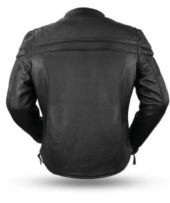 Leather Motorcycle Jackets First Manufacturing FIM262NTCZ Men’s Black ‘The Maverick’ Motorcycle Leather Jacket