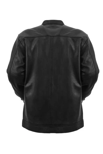 First Manufacturing FIM420NOC Men’s Black Lightweight Leather Shirt Jacket With Carry Conceal Pocket Leather Motorcycle Jackets
