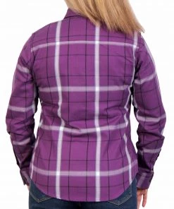 Flannel Shirts Hot Leathers FLL3010 Ladies 'Purple, White And Black' Flannel Shirt