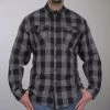Hot Leathers FLM2001 Mens Black And Gray Long Sleeve Flannel Shirt
