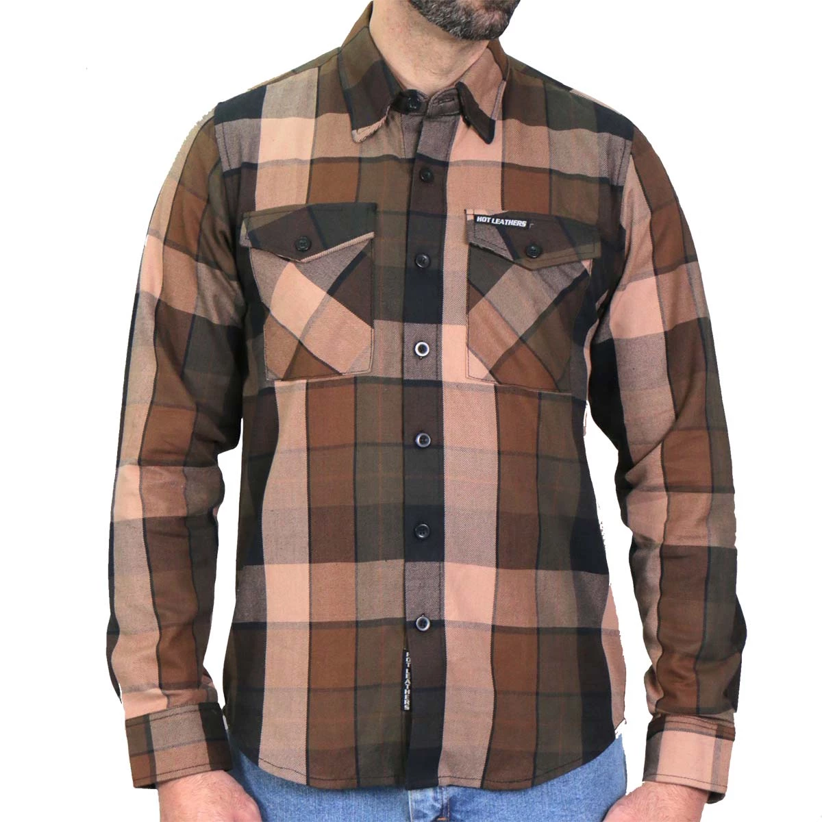 Hot Leathers FLM2013 Men's 'Sidewinder' Flannel Long Sleeve Shirt Riding Gear