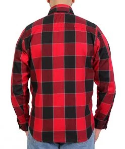 Riding Gear Hot Leathers FLM2019 Men's Red Black And Gray Long Sleeve Flannel