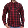 Hot Leathers FLM2021 Men's 'Red And Black' Flannel Long Sleeve Shirt