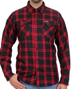 Hot Leathers FLM2021 Men's 'Red And Black' Flannel Long Sleeve Shirt