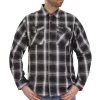 Riding Gear Hot Leathers FLM2023 Men's 'White And Black' Flannel Long Sleeve Shirt