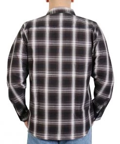 Riding Gear Hot Leathers FLM2023 Men's 'White And Black' Flannel Long Sleeve Shirt