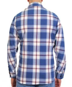 Hot Leathers FLM2025 Men's 'Blue, White And Red' Flannel Long Sleeve Shirt