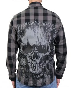 Hot Leathers FLM2101 Men's 'Grave Rub' Flannel Long Sleeve Shirt