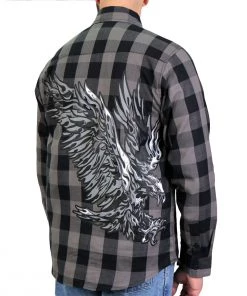 Hot Leathers FLM2102 Men's 'Tribal Eagle' Flannel Long Sleeve Shirt Riding Gear