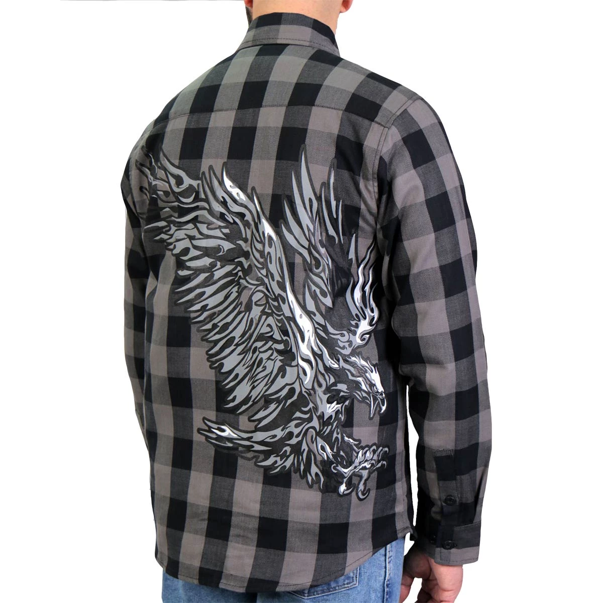 Hot Leathers FLM2102 Men's 'Tribal Eagle' Flannel Long Sleeve Shirt Riding Gear