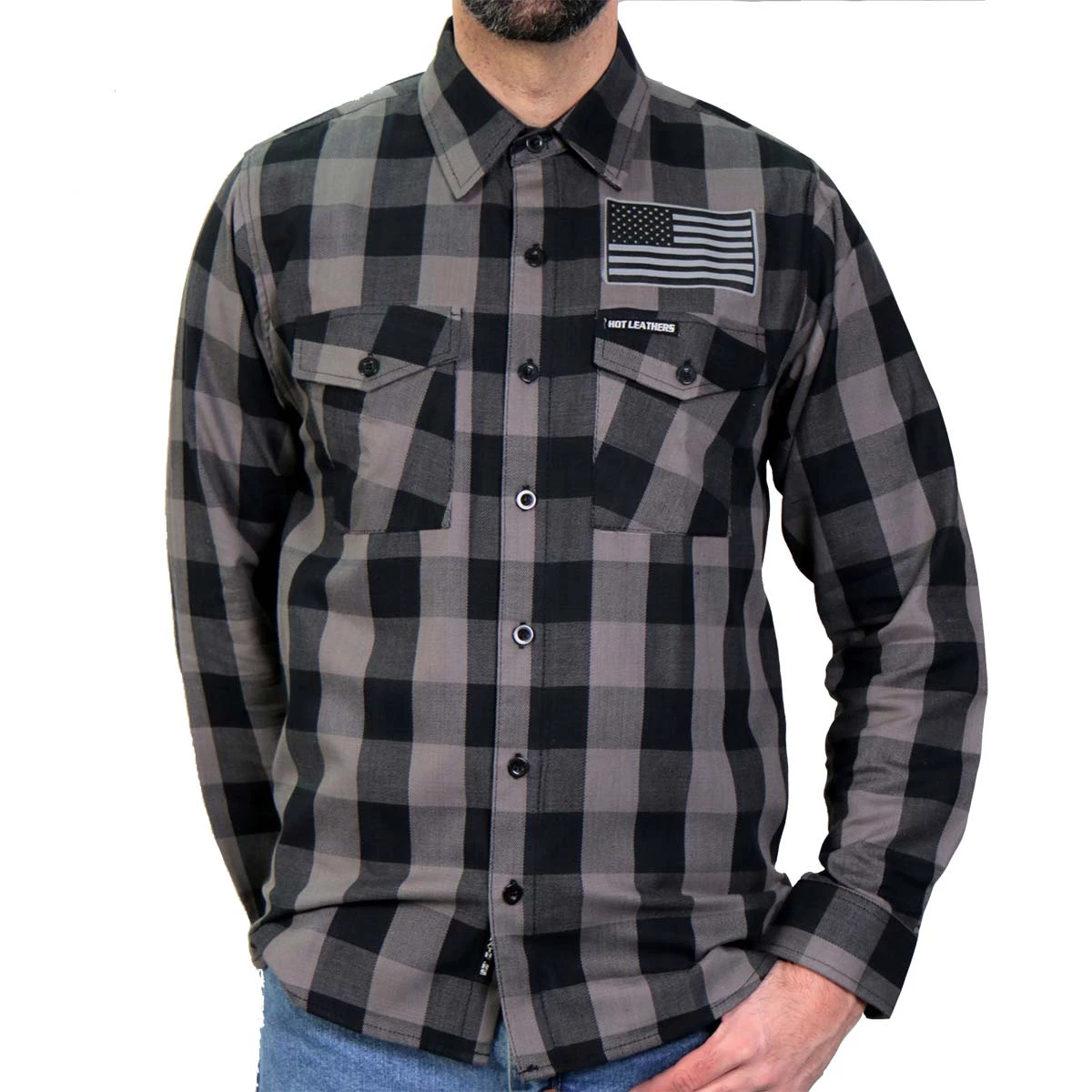 Hot Leathers FLM2102 Men's 'Tribal Eagle' Flannel Long Sleeve Shirt Riding Gear