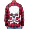 Hot Leathers FLM2103 Men's 'Skull And Bones' Flannel Long Sleeve Shirt