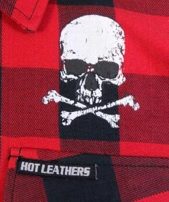 Hot Leathers FLM2103 Men's'Skull And Bones' Flannel Long Sleeve Shirt