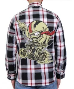 Hot Leathers FLM2104 Men's 'Bobber Monster' Flannel Long Sleeve Shirt