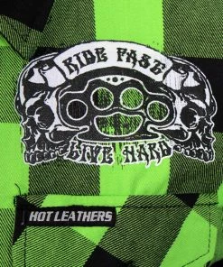 Hot Leathers FLM2106 Men's'Brass Knuckles' Flannel Long Sleeve Shirt Riding Gear