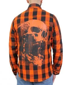 Hot Leathers FLM2108 Men's 'Ancient Skull' Flannel Long Sleeve Shirt