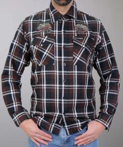 Riding Gear Hot Leathers FLM2109 Men's 'Headdress' Flannel Long Sleeve Shirt