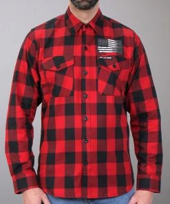 Riding Gear Hot Leathers FLM2110 Men's 'Bullets' Flannel Long Sleeve Shirt