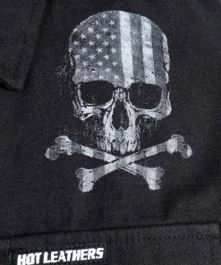 Hot Leathers FLM2113 Men's'Black Flag Skull' Long Sleeve Flannel