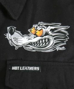 Hot Leathers FLM2115 Men's'Black Race Wolf' Long Sleeve Flannel