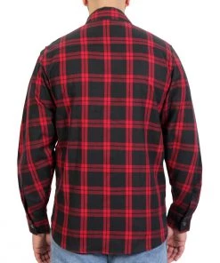 Riding Gear Hot Leathers FLM3001 Men's'Red And Black' Long Sleeve Flannel