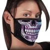 Milwaukee Performance Milwaukee Leather FMD1019 Ladies 'Sugar Skull' 100 % Cotton Protective Face Mask With Optional Filter Pocket Riding Gear
