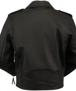 Leather Motorcycle Jackets First Manufacturing FMM200CCFZ Men’s Black Classic Motorcycle Leather Jacket With Zip-Out Liner