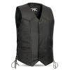 Motorcycle Vests First Manufacturing FMM602BM Men’s ‘The Carbine’ Black Western Style Leather Vest With Side Lace