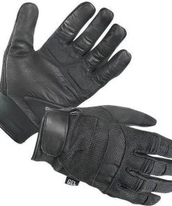 Xelement XG879 Men's Black Mesh And Leather Motorcycle Gloves