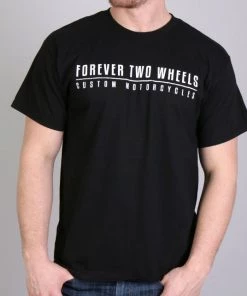 Hot Leathers Official Forever Two Wheels FTM1002 Men’s Skull Black Short Sleeve T-Shirt Riding Gear