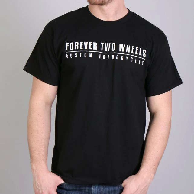 Hot Leathers Official Forever Two Wheels FTM1002 Men’s Skull Black Short Sleeve T-Shirt Riding Gear