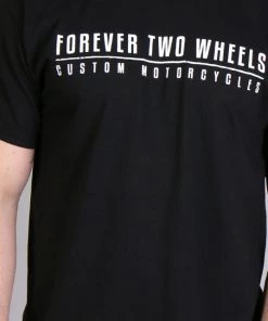 Hot Leathers Official Forever Two Wheels FTM1002 Men’s Skull Black Short Sleeve T-Shirt Riding Gear
