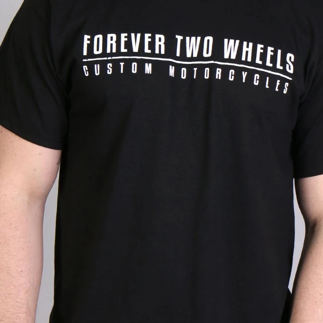 Hot Leathers Official Forever Two Wheels FTM1002 Men’s Skull Black Short Sleeve T-Shirt Riding Gear