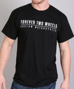 Hot Leathers Official Forever Two Wheels FTM1003 Men’s Buttons Black Short Sleeve T-Shirt Riding Gear