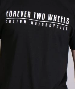 Hot Leathers Official Forever Two Wheels FTM1003 Men’s Buttons Black Short Sleeve T-Shirt Riding Gear