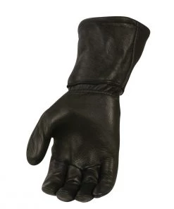 Milwaukee Leather G317 Men's Black Deerskin Leather Thermal Lined Gauntlet Gloves