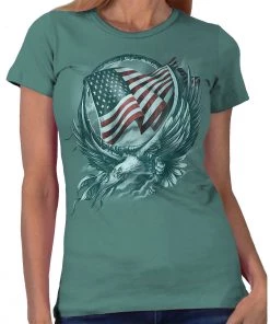 Hot Leathers GLC1542 Hoop Eagle Ladies T-Shirt Riding Gear