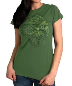 Hot Leathers GLC1543 Native American Headdress Ladies T-Shirt