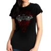 Hot Leathers GLC1561 Ladies Black Skeleton Bling Hands T-Shirt Riding Gear
