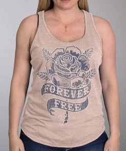 Hot Leathers GLC2523 Ladies Forever Free Rose Slate Tank Top