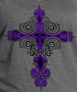 Riding Gear Hot Leathers GLC2524 Ladies Dark Gray Cross De Lis Tank Top