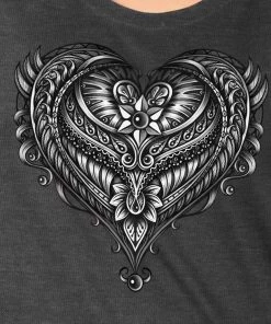 Riding Gear Hot Leathers GLD1507 Ornate Angel Wings Curvy Ladies T-Shirt