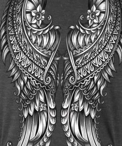 Riding Gear Hot Leathers GLD1507 Ornate Angel Wings Curvy Ladies T-Shirt