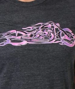 Hot Leathers GLR1215 Ladies Pink And Purple Fire Bobber Full Cut Motorcycle Shirt